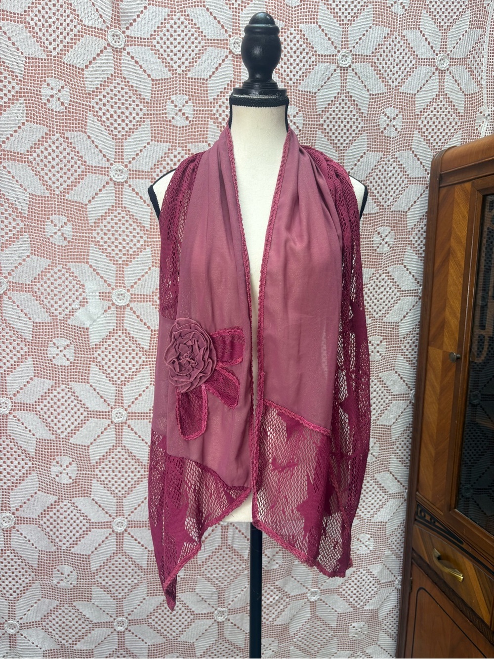 J’Adore Paris Silk/Cotton/Polyester Blend Mix Media Scarf